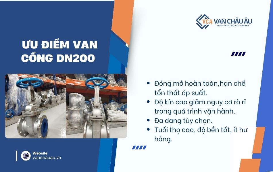ưu điểm van cổng dn200