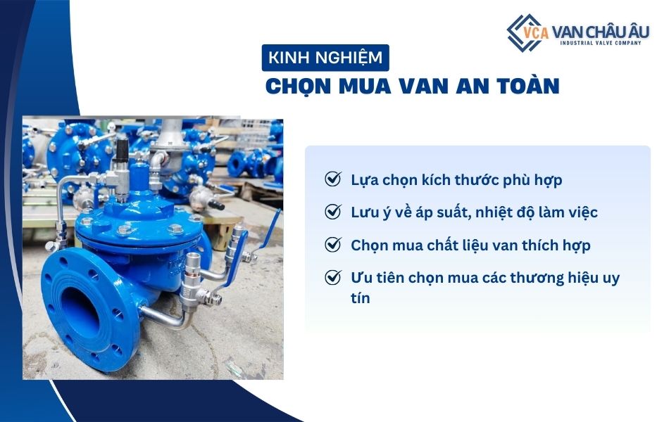 Kinh nghiệm chọn van xả áp phù hợp với hệ thống