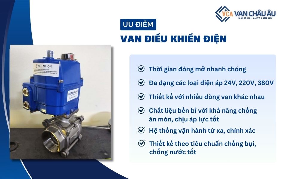 Ưu điểm của van điều khiển điện 