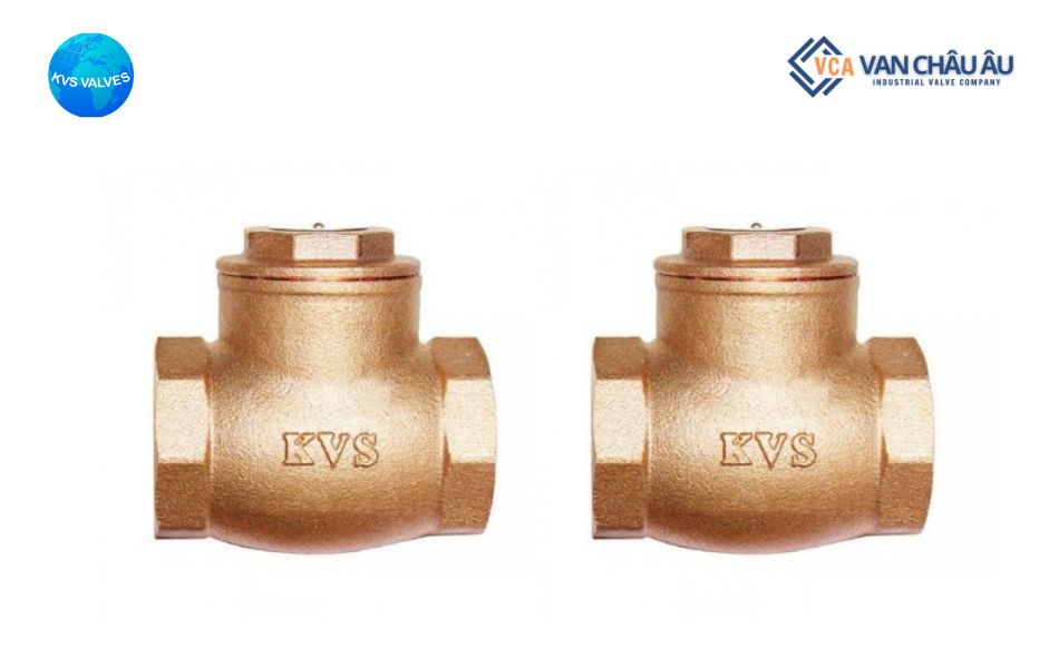 Van 1 chiều đồng lá lật lắp ren KVS