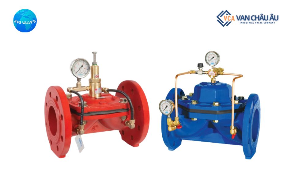 van giảm áp thủy lực nối bích KVS