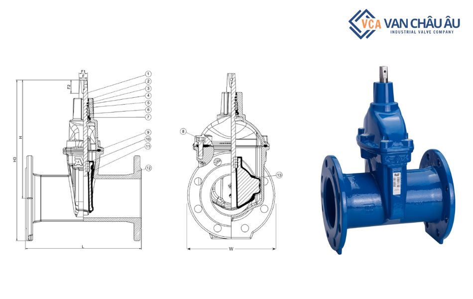 Cấu tạo của van cổng AVK