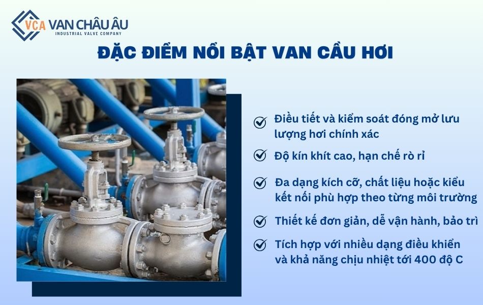 đặc điểm nổi bật van cầu hơi