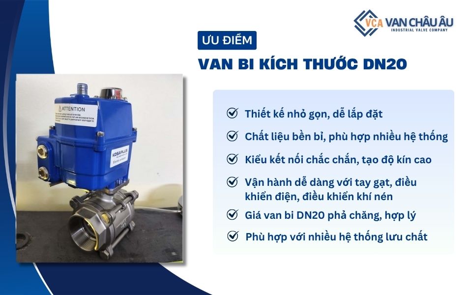 ưu điểm van bi dn20