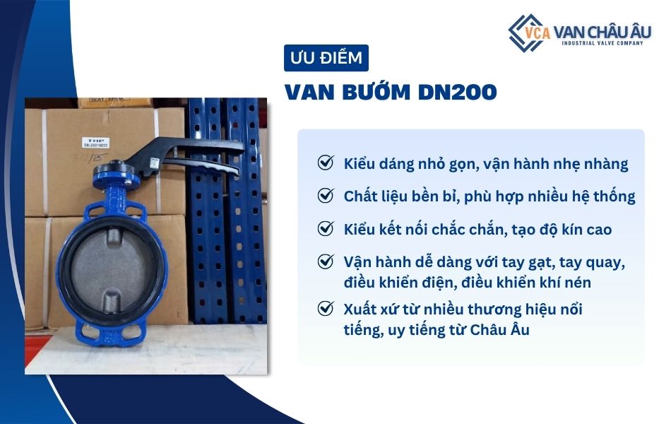 ưu điểm van bướm dn200