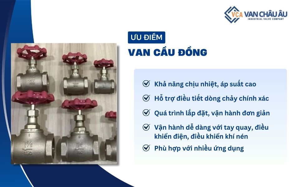 ưu điểm van cầu đồng