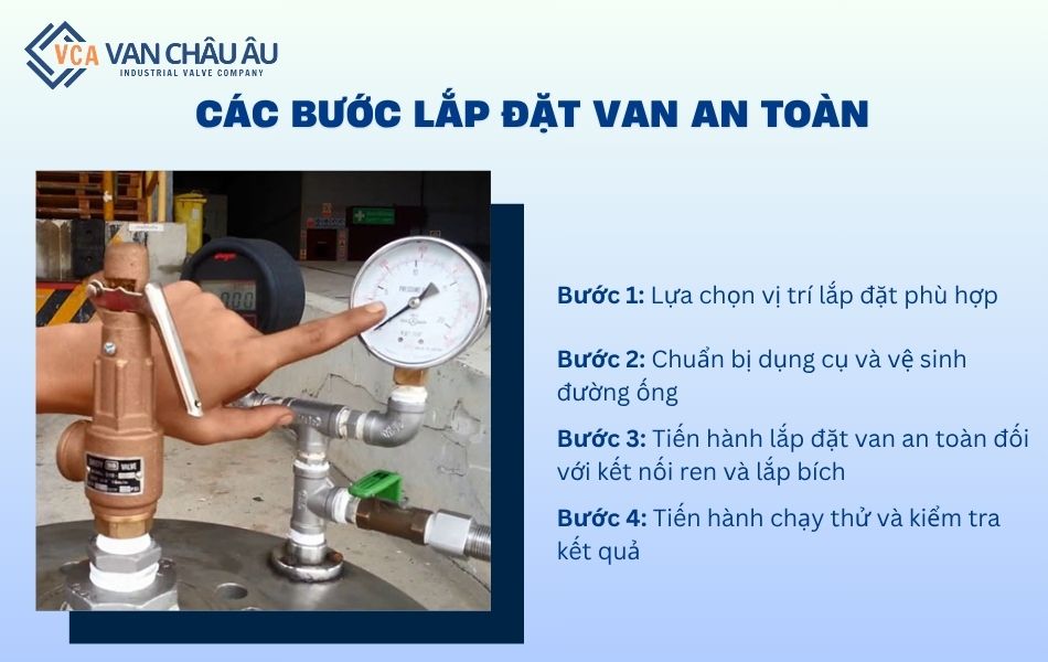 cách lắp đặt van an toàn đúng chuẩn với 4 bước