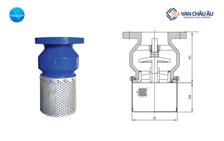 Rọ bơm KVS-600F thân gang, nối bích Thổ Nhĩ Kỳ