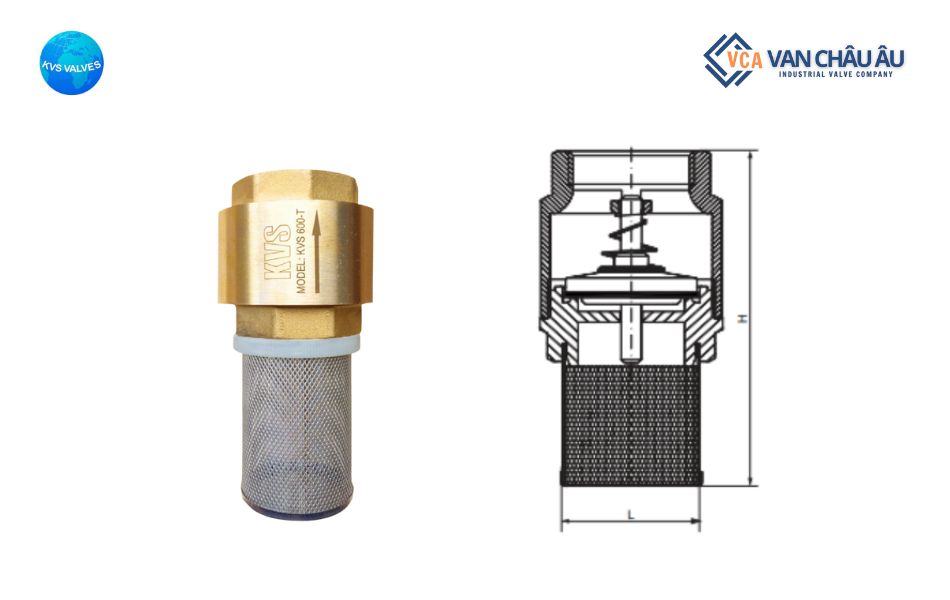 Rọ bơm KVS-600T thân đồng nối ren Thổ Nhĩ Kỳ