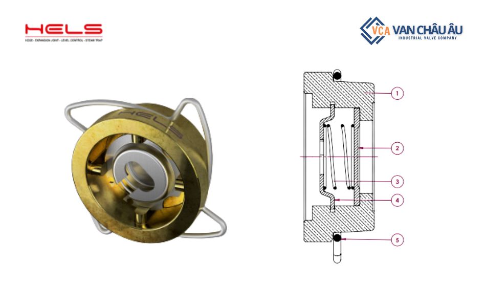 Van 1 chiều đĩa lò xo Hels Model HDC-75 Thổ Nhĩ Kỳ