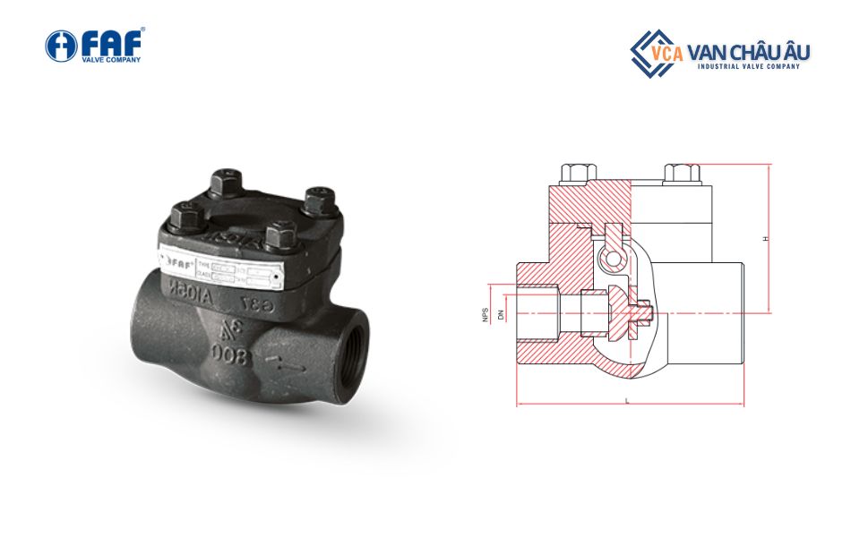 Van một chiều lá lật thép rèn FAF 2340 Thổ Nhĩ Kỳ
