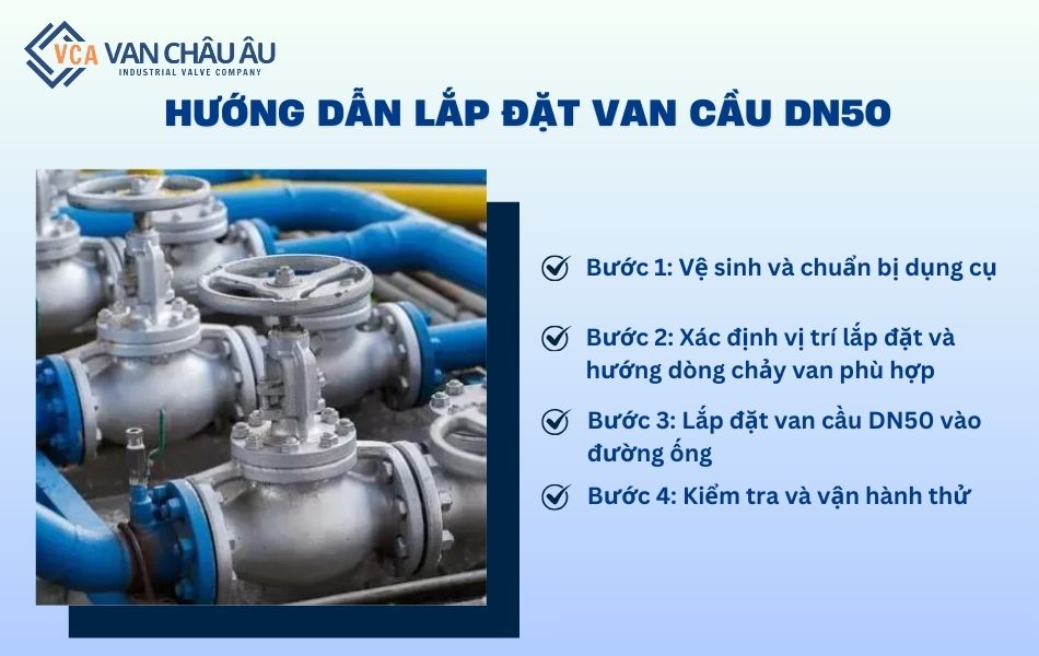 hướng dẫn lắp đặt van cầu dn50