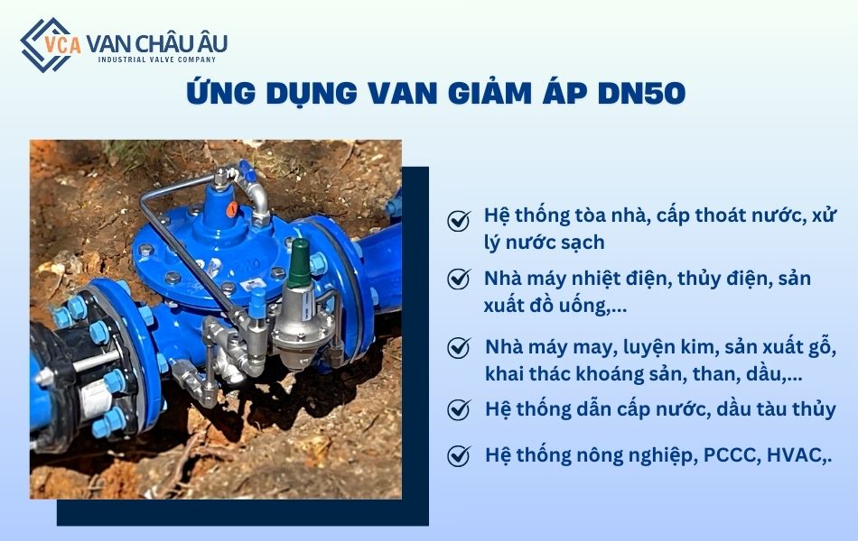 ứng dụng van giảm áp dn50
