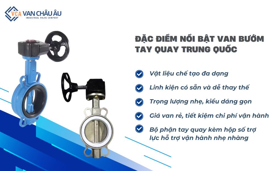 đặc điểm van bướm tay quay trung quốc
