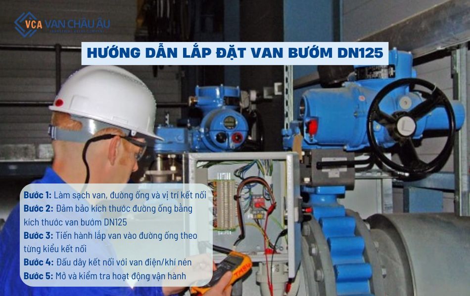 hướng dẫn lắp đặt van bướm dn125