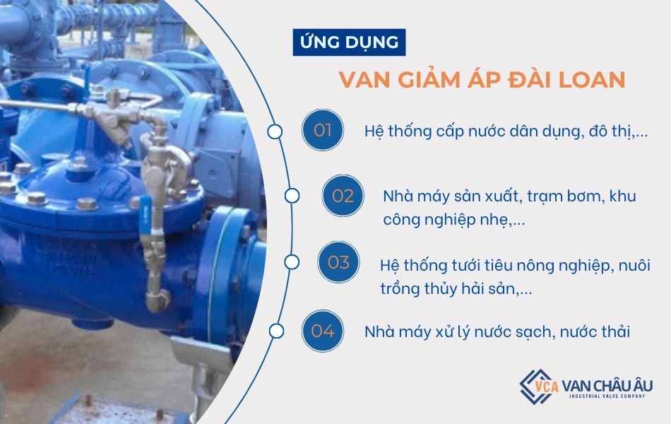 ứng dụng thực tế van giảm áp nước đài loan