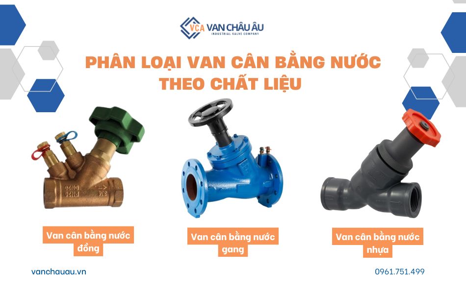 phân loại van cân bằng lưu lượng nước theo chất liệu