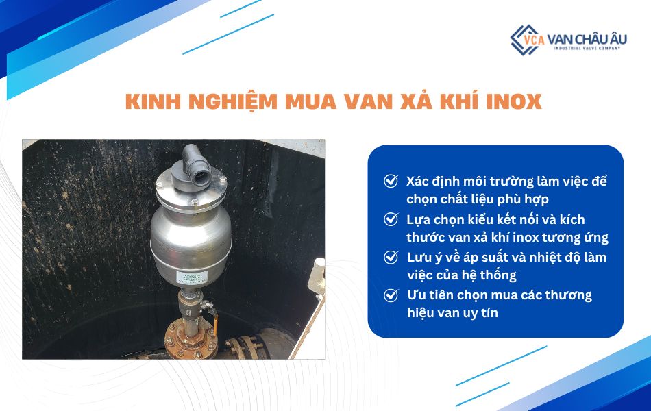 kinh nghiệm chọn mua van xả khí inox