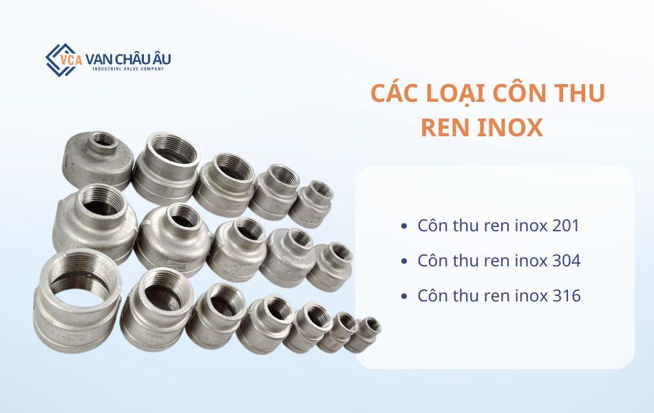 Các loại côn thu ren inox