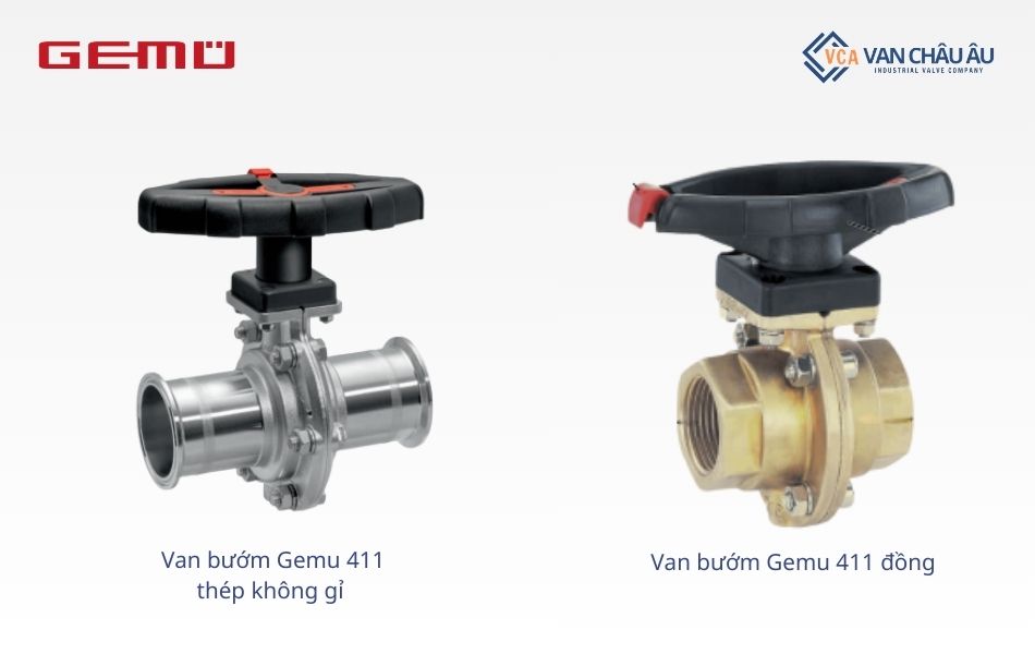 Phân loại van bướm Gemu 411 theo chất liệu
