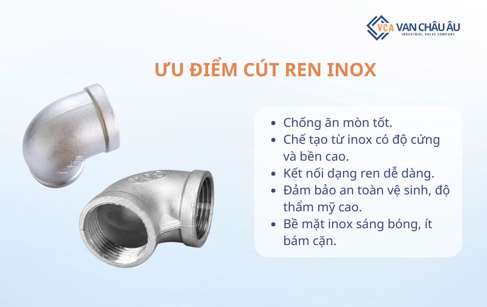 ưu điểm cút ren inox