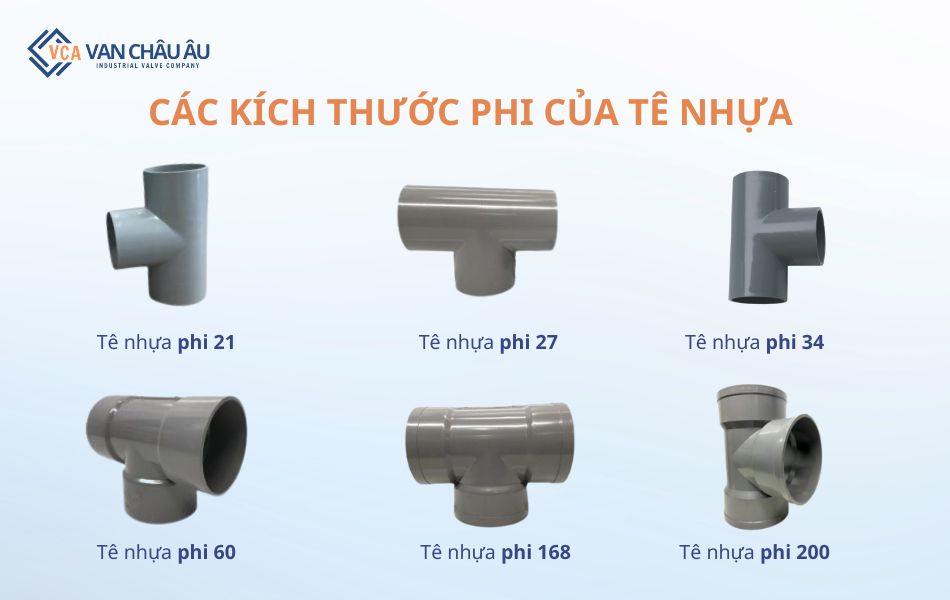 kích thước tê nhựa phi 21 27 34 42 ...