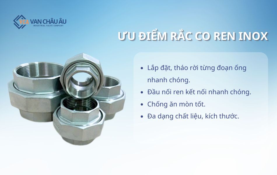ưu điểm rắc co ren inox