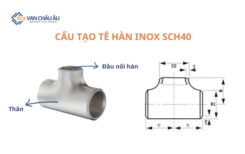 Cấu tạo tê hàn inox SCH40