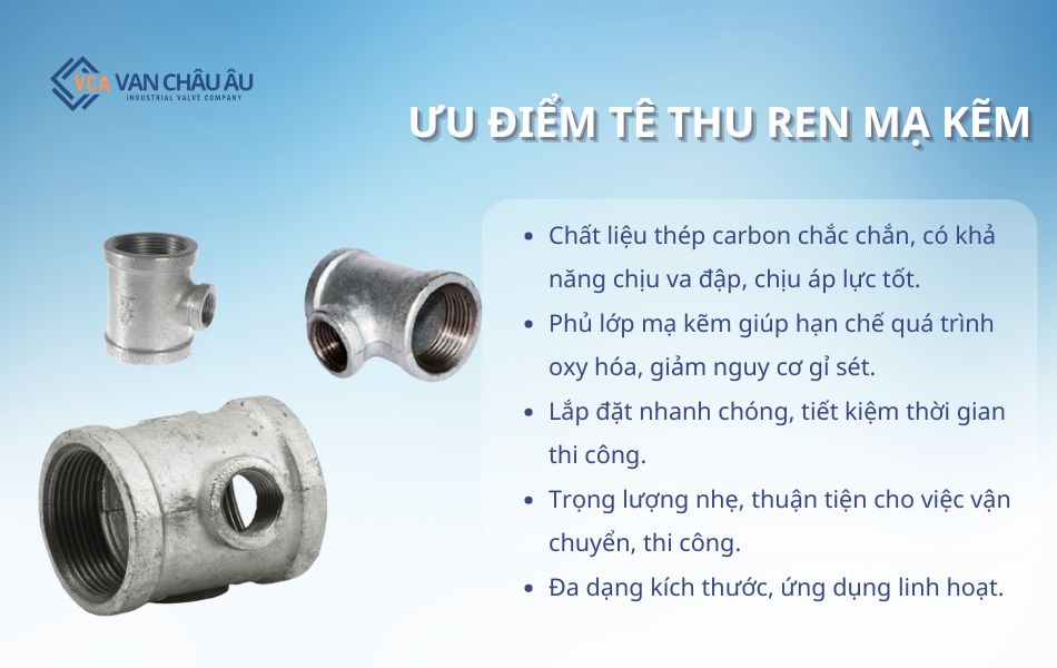 ưu điểm tê thu ren mạ kẽm