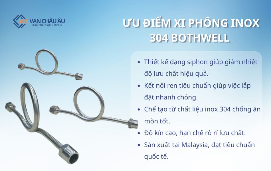 Ưu điểm xi phông inox 304 Bothwell