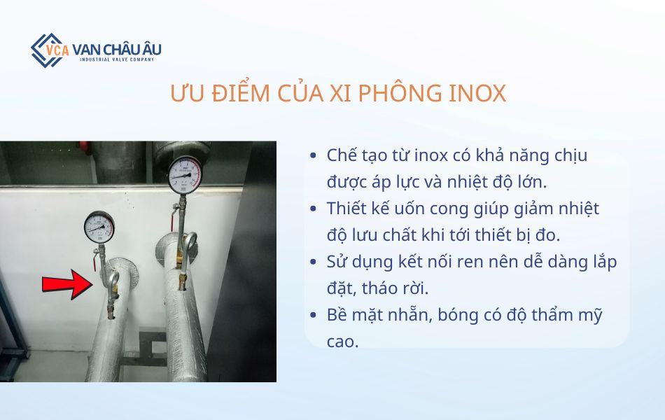 Ưu điểm của xi phông inox