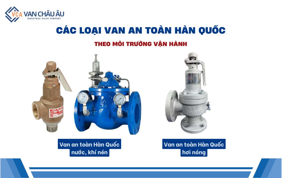phân loại van an toàn hàn quốc theo môi trường sử dụng