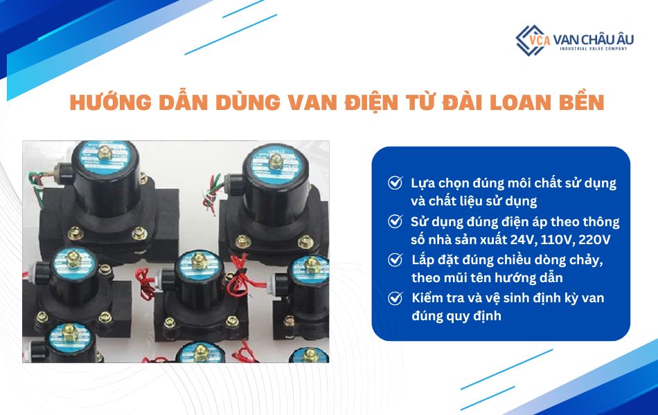 cách sử dụng van điện từ đài loan