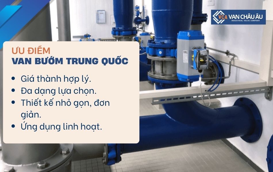ưu điểm nổi bật của van bướm trung quốc