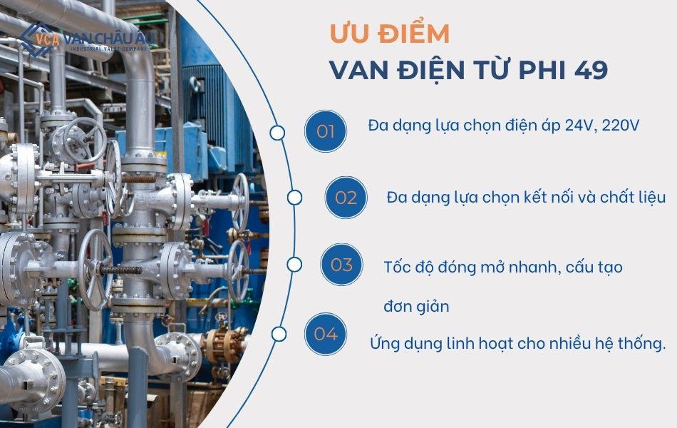 ưu điểm van điện từ phi 49