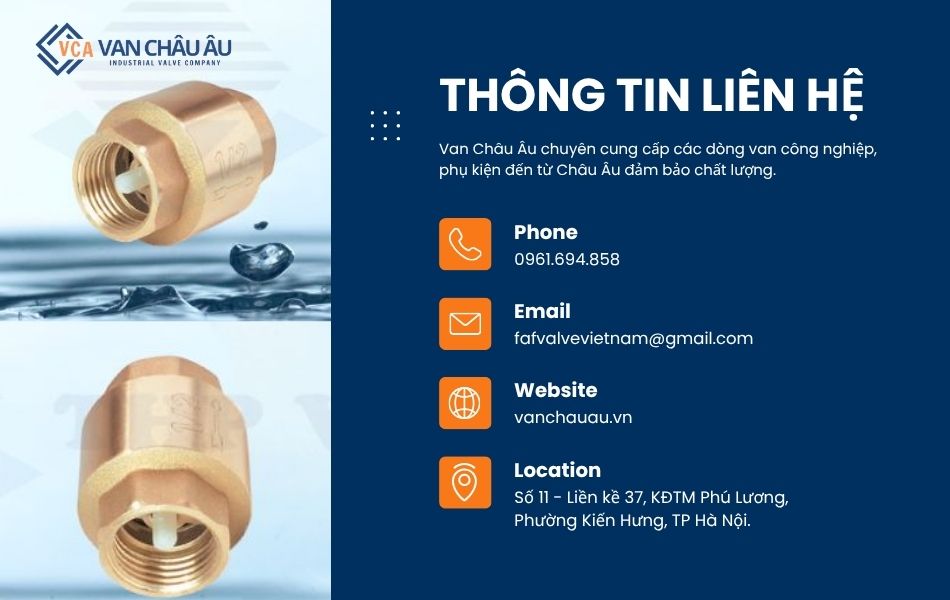 địa chỉ mua van 1 chiều lò xo đồng