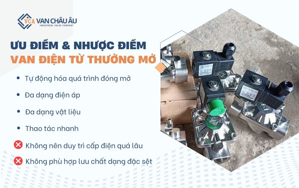 ưu nhược điểm van điện từ thường mở