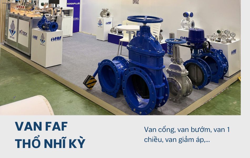 Các sản phẩm van FAF với kích thước lớn được trưng bày nổi bật tại gian hàng 117-118