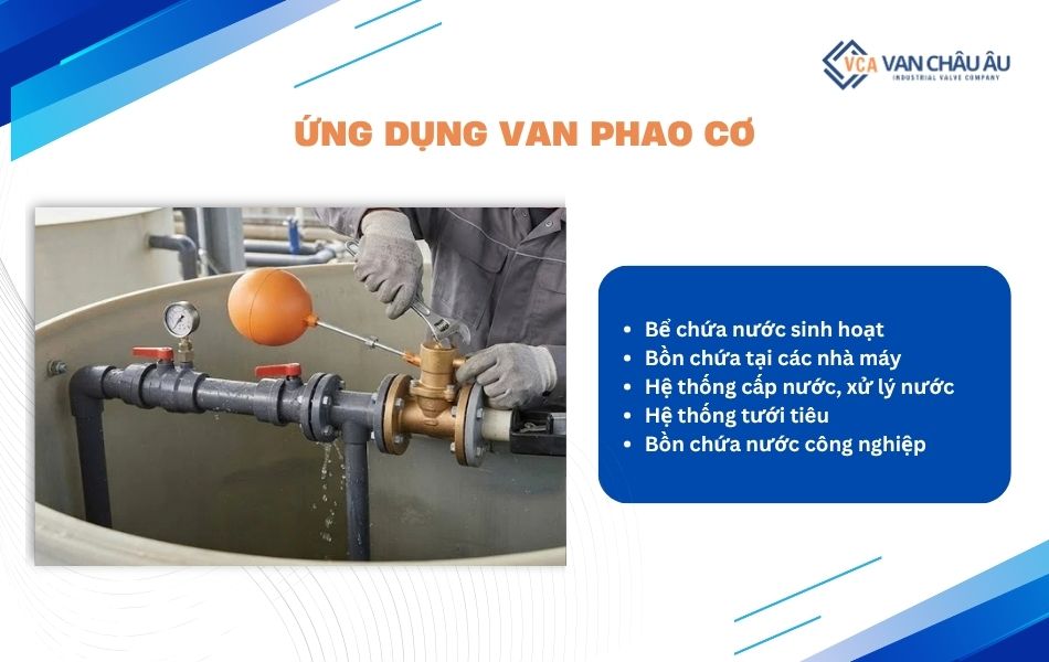 ứng dụng van phao cơ