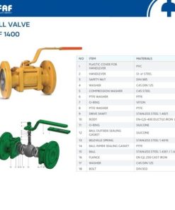 Thông số kỹ thuật van bi faf 1400
