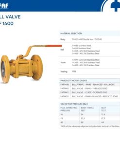 Cấu tạo của van bi faf 1400