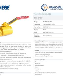 Thông số kỹ thuật của van bi FAF 1440